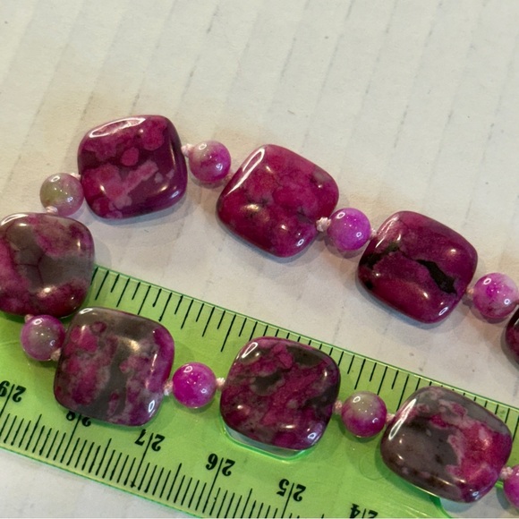 🆕 🌸 Stunning Natural Magenta Jasper Necklace & Earring Set – Handmade 🆕 - Picture 13 of 16